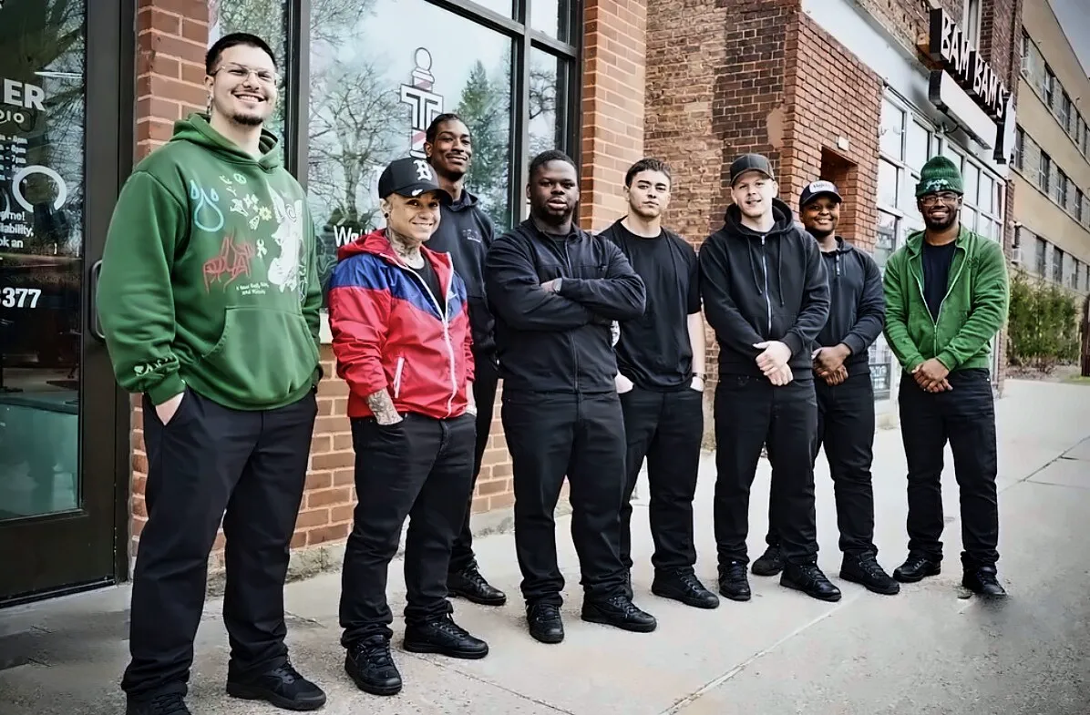 The Top Tier Hair Studio team outside the shop