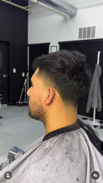 High taper with texture on top, client at Top Tier Hair Studio